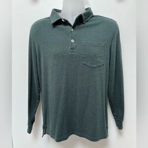 The Normal Brand long-sleeve polo in green | medium